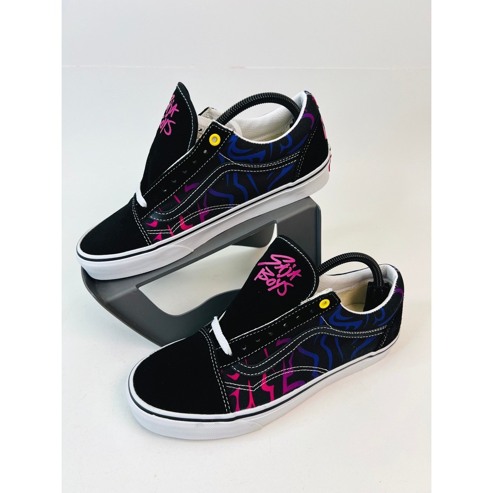 Vans Old Skool KPop Demon Hunters Saja Boys Black Pink Men 9 VN000E8WB9P - Picture 1 of 8